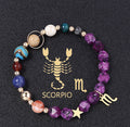 Twelve Constellations Bracelets Natural Stone Hemp Stone Cut Surface Eight Planets - Norellé