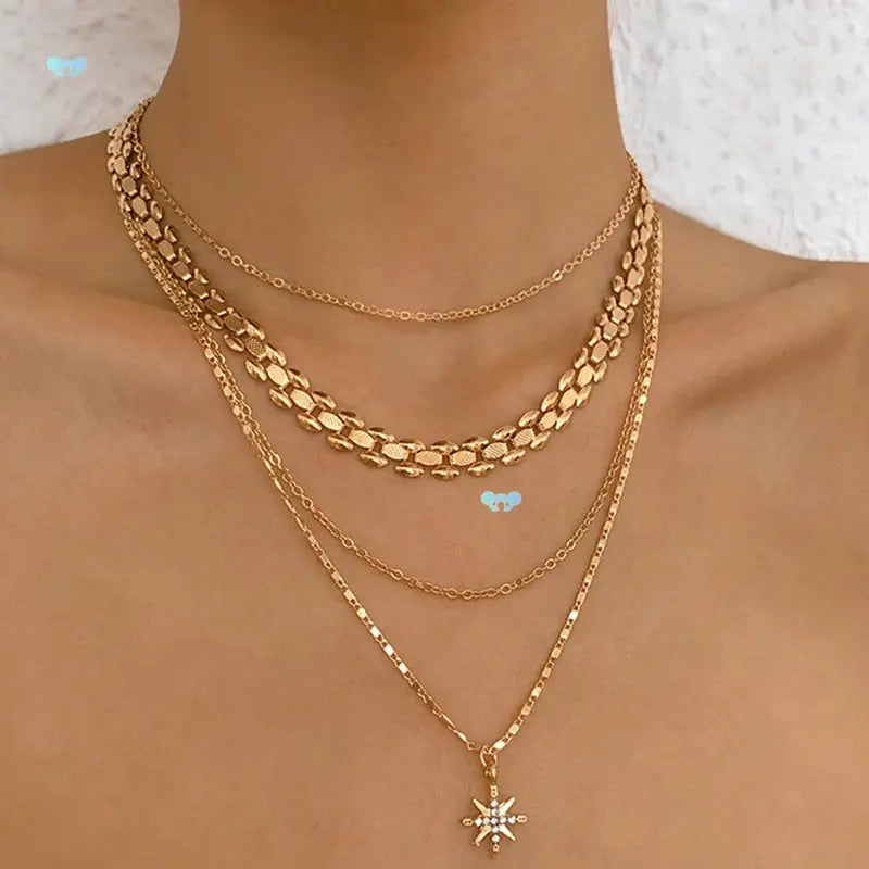 Multilayer Trend Elegant Jewelry Long Snake Chain Crystal - Norellé