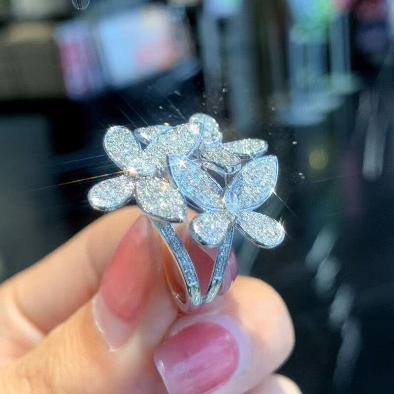 Flower Closed Ring Exquisite Pansy Super Shiny - Norellé