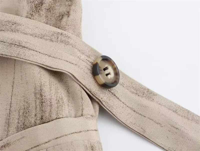 V-neck Buttons Decorative Lace-up Sleeveless Waistcoat Vest Wide-leg Casual Pants Suit