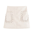 Fashion Slim Coated Fabric High Waist Mini Skirt - Norellé