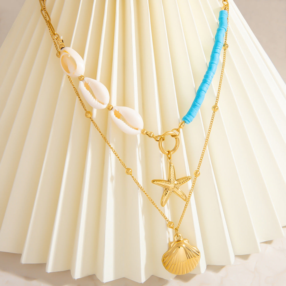 Double-layer Twin Titanium Steel Pendant 18K Gold Color-preserving Clavicle Chain - Norellé