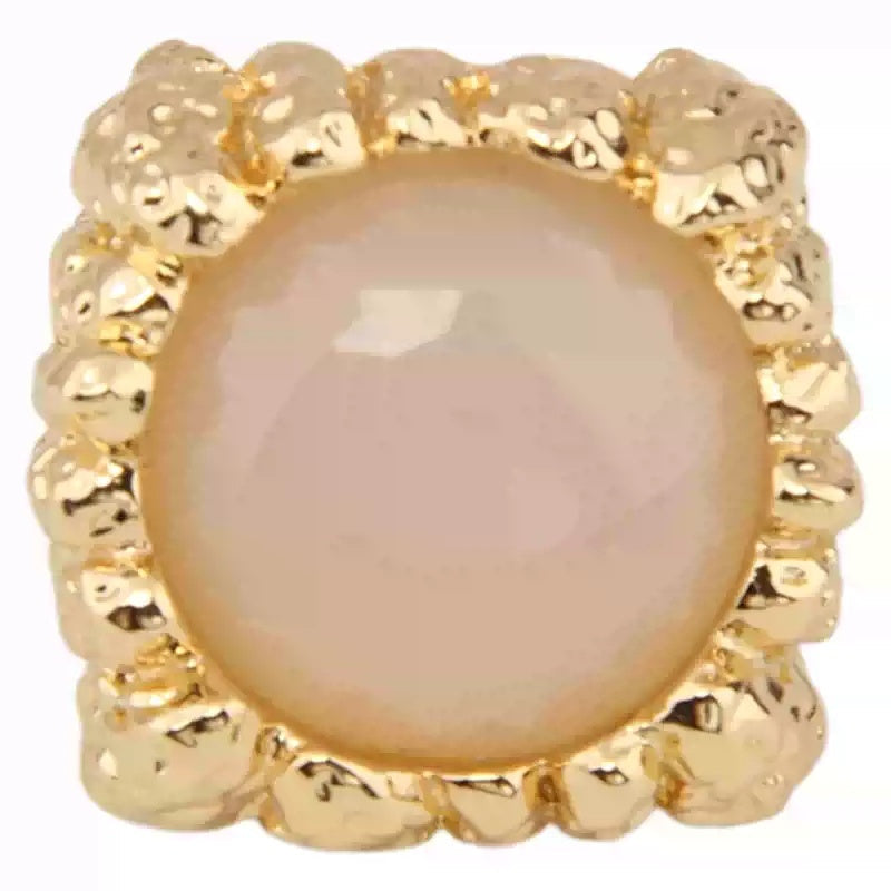 Large Resin Gemstone Open Ring Female Mid-ancient Wide Version Gold - Norellé