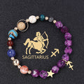 Twelve Constellations Bracelets Natural Stone Hemp Stone Cut Surface Eight Planets - Norellé