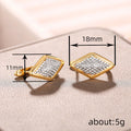 Rhombus Earrings Female Two-tone Geometric Design - Norellé