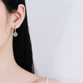 Moissanite Tassel Princess Round Bag 1 Karat Silver Earrings - Norellé