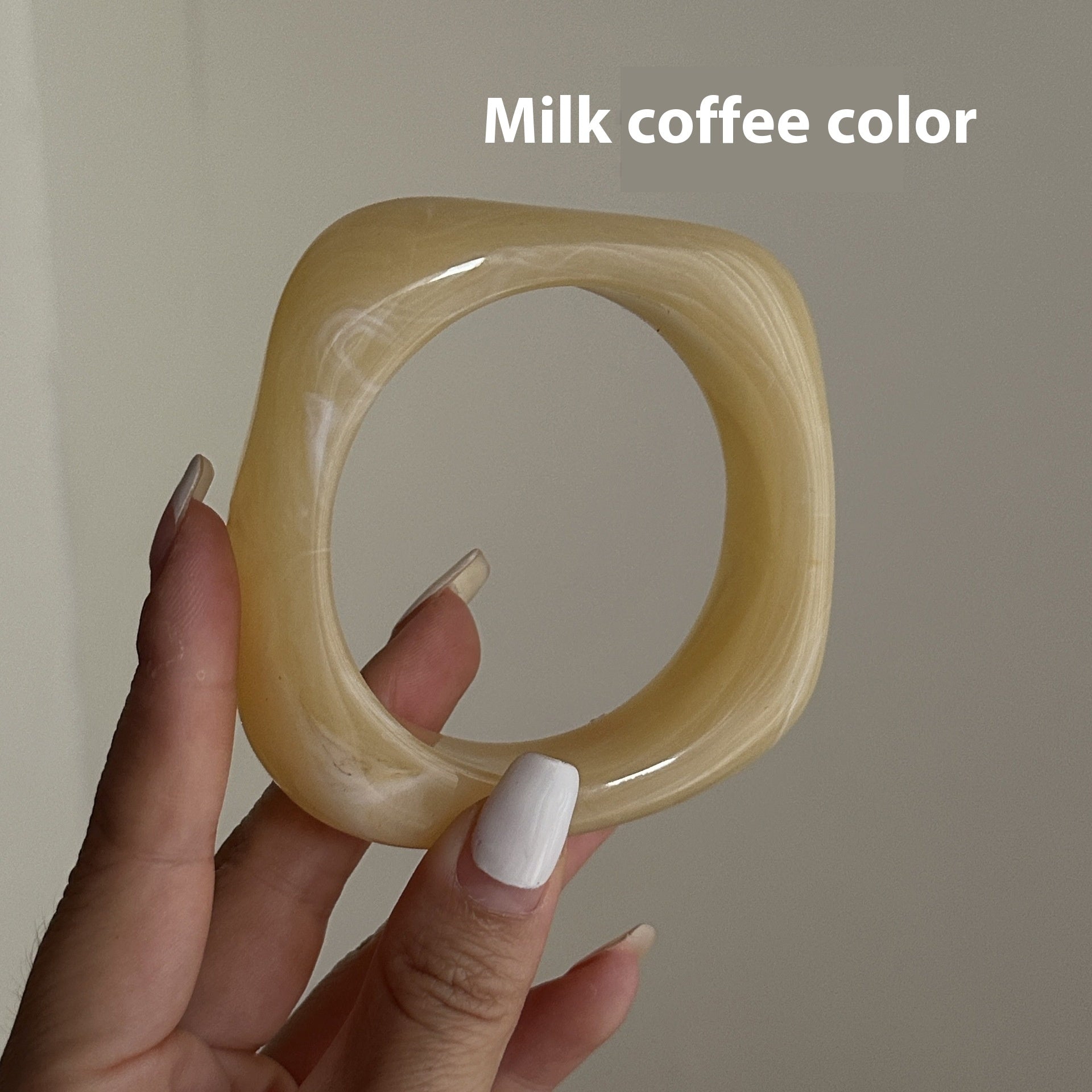 Acrylic Bracelet Exaggerated Ins Style Irregular Translucent - Milk Coffee Color - electronic accessories