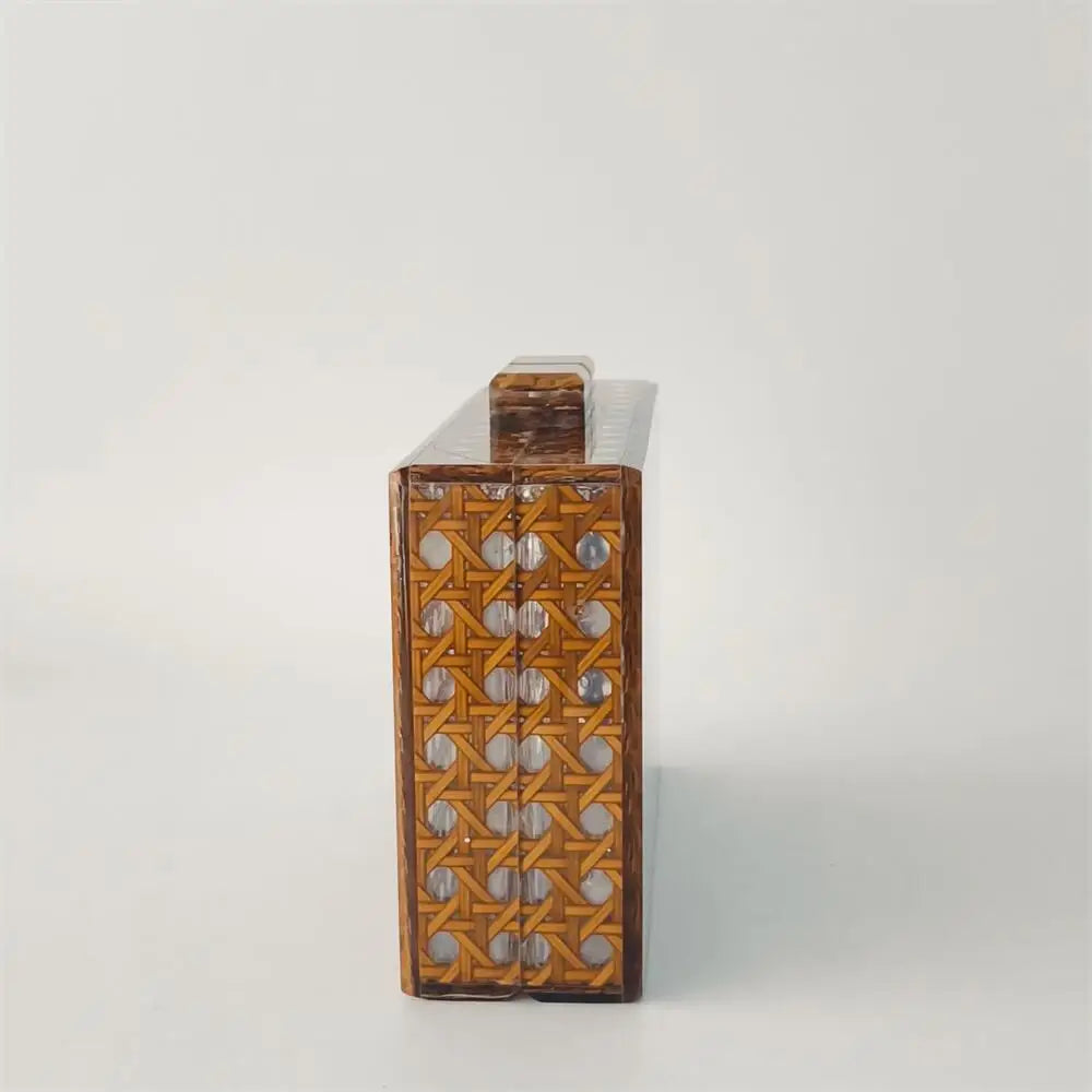 Acrylic Egg Cane Rattan Clutch Bag
