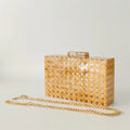 Acrylic Egg Cane Rattan Clutch Bag - o shape chain 1