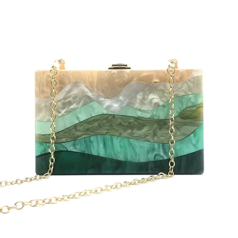 Acrylic Evening Bag - Khaki / Mini(Max Length<20cm)