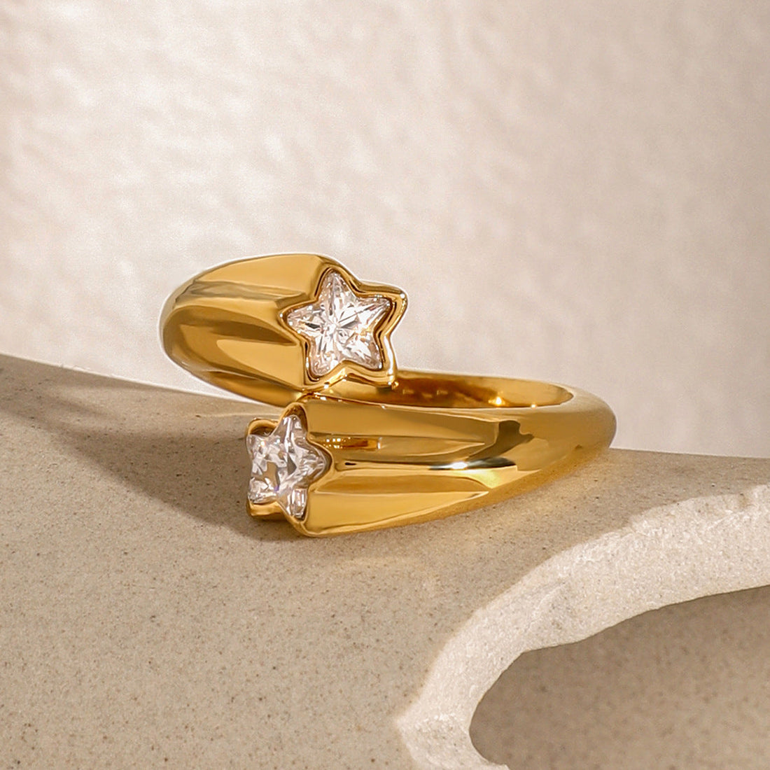 Stainless Steel With Rhinestone Ring Titanium Steel Ornament - Norellé