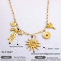 New Stainless Steel 18K Gold Sun Shell Pendant Necklace - Norellé