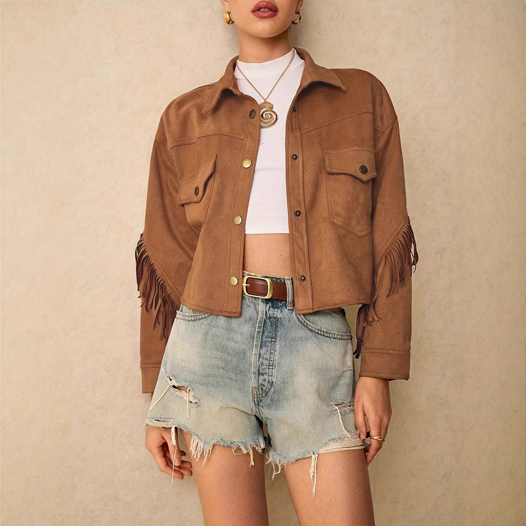 Women's Solid Color Shoulder Down Long Sleeved Casual Jacket - Norellé