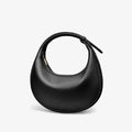 Adjustable Half-Moon Handbag - black