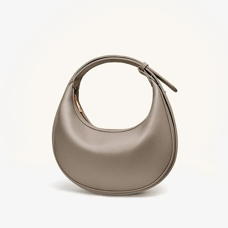 Adjustable Half-Moon Handbag - Dark Khaki