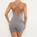 Adjustable Shoulder Strap Hollow Sports Women’s Yoga Jumpsuits - Dark Gray / L - Other