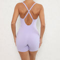 Adjustable Shoulder Strap Hollow Sports Women’s Yoga Jumpsuits - Light Purple / L - Other