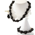 New Shaped Pearl Necklace Bracelet Ear Studs Suit Vintage - Norellé