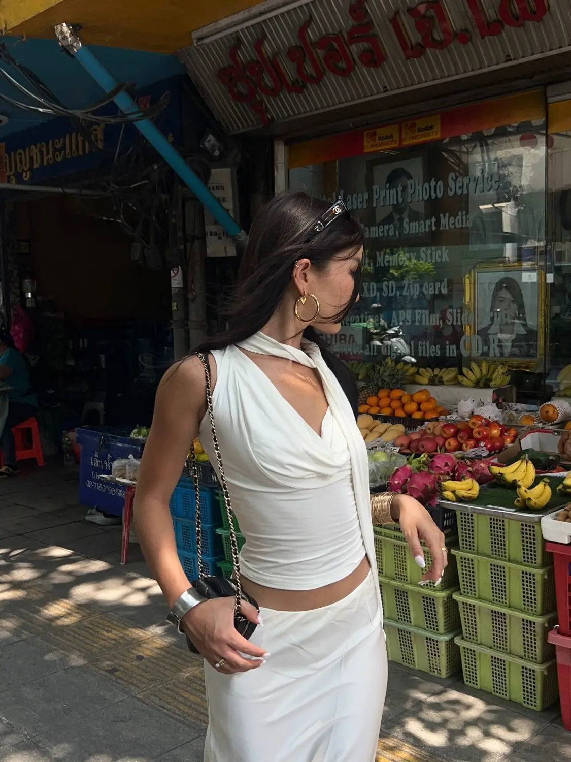 Slim Fit Slimming Swing Collar Design Blouse