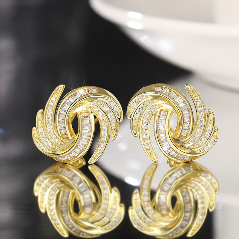 Design Sense Earrings Female Niche Zircon Ornament - Norellé