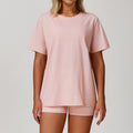 All-match Short-sleeved Round Neck Loose Casual Quick-drying T-shirt - Peach Pink / L - Other