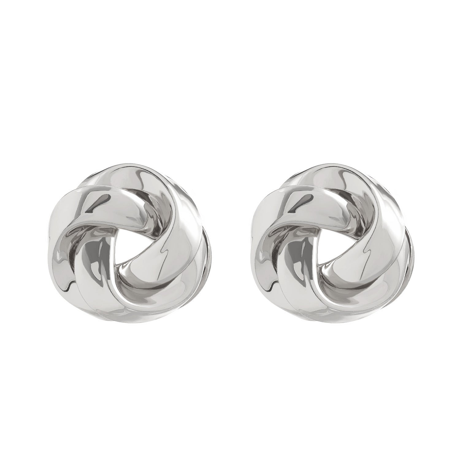 All-match Twisted Alloy Stud Earrings For Women - Silver - electronic accessories