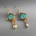 Alloy Inlaid Pearl Personalized Eardrops Ornament - Gold - electronic accessories