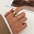 Ancient Fashion Colored Gems Ring Hollow Drip Glazed - electronic accessories
