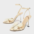 Apricot Butterfly-knot Decoration Design Brand High Heeled Sandals