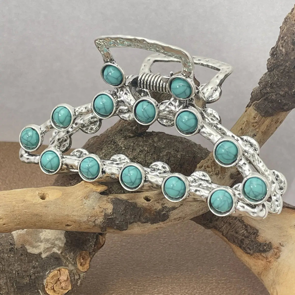 Artistic Retro Turquoise Classic Women’s Back Head Hair Claw - electronic accessories