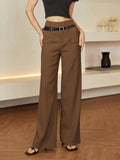 Autumn Winter Simple Elegant Casual Straight Leg Woman’s