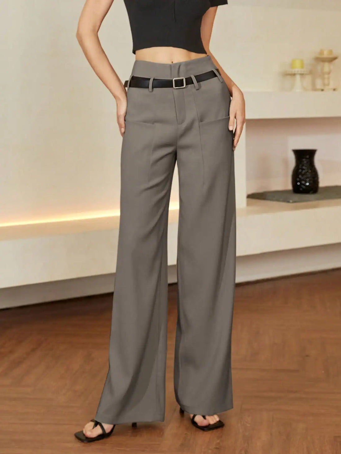 Autumn Winter Simple Elegant Casual Straight Leg Woman’s