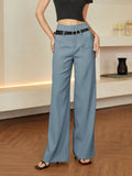 Autumn Winter Simple Elegant Casual Straight Leg Woman’s