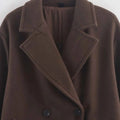 Autumn Winter Soft Loose Lapel Long-sleeved Woolen Coat Jacket