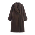 Autumn Winter Soft Loose Lapel Long-sleeved Woolen Coat Jacket