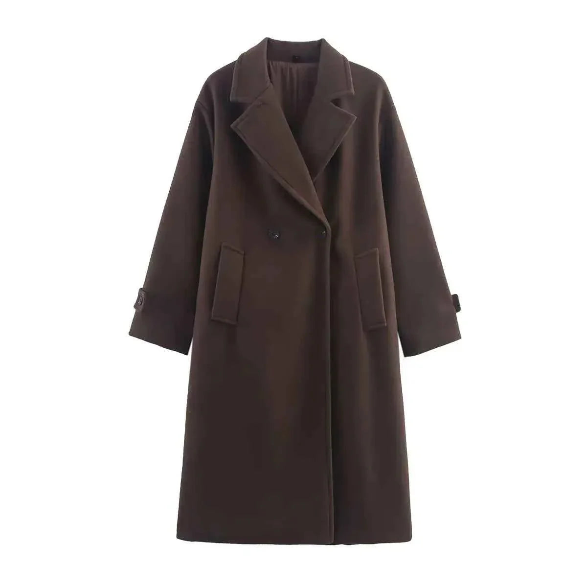 Autumn Winter Soft Loose Lapel Long-sleeved Woolen Coat Jacket
