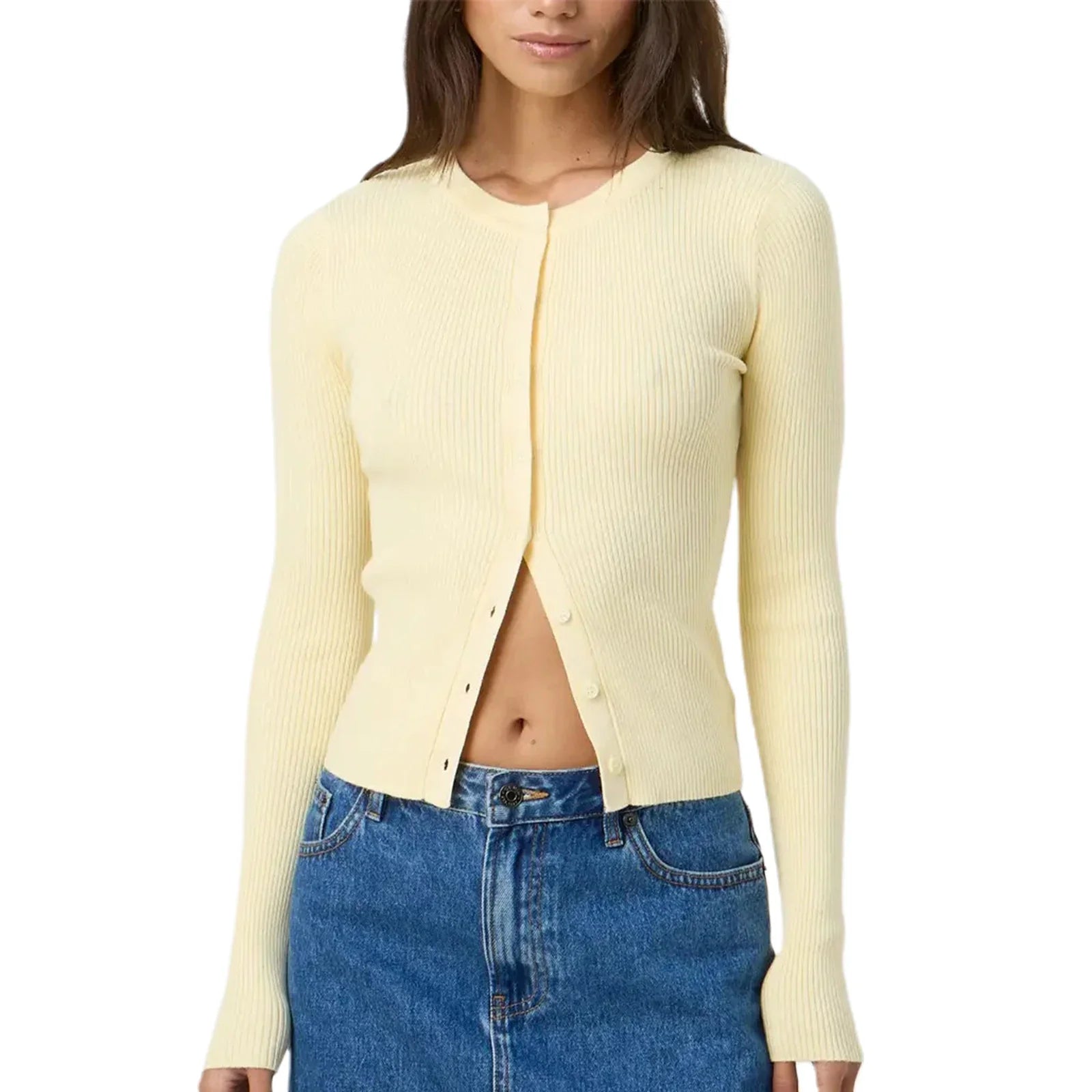 Autumn Winter Sweater Cardigan Women - Yellow / L
