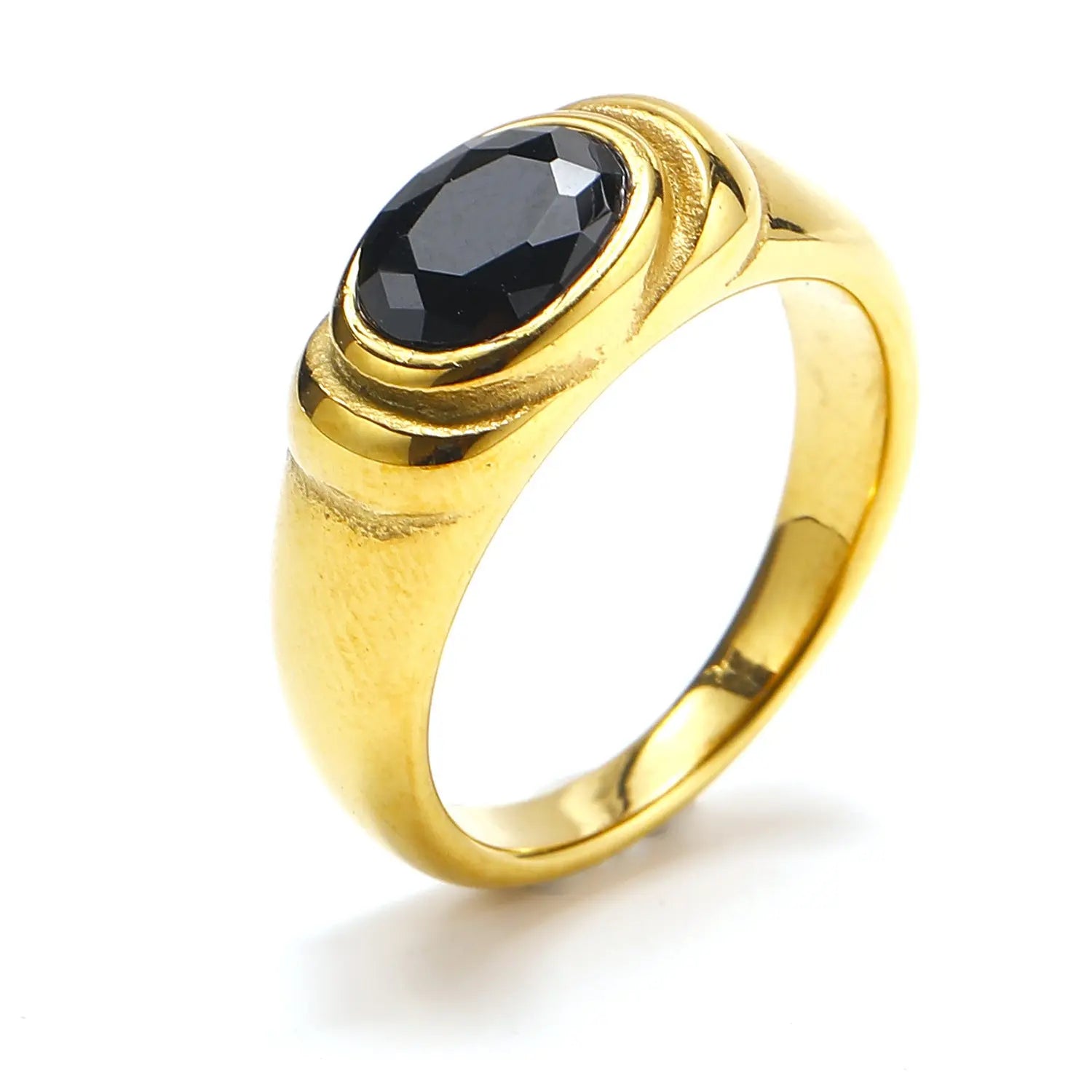 Retro Style Black Green Zircon Fashion Female Ring - Norellé