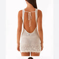 Women's Knitted Hollow-out Sleeveless Suspender Skirt - Norellé