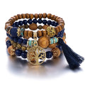 Multi-layer Wooden Bead Beaded Bracelet Elastic Bracelet - Norellé