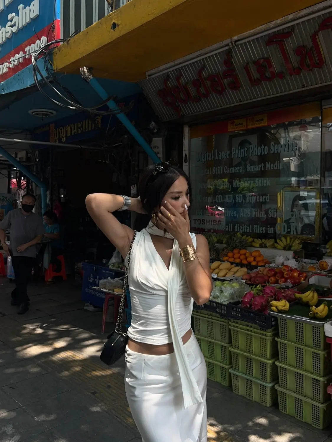 Slim Fit Slimming Swing Collar Design Blouse