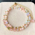 Multi Layer Bracelet With Morganite Chalcedony Matching - Norellé