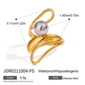 Color Matching Irregular Hollow-out Light Luxury French Steel Ball Open Ring - Norellé