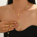Lxalry 18K Gold Plated Rhinestone Necklace  Recycled Stainless Steel Modern Minimalist Jewelry Hypoallergenic  Ocean Safe Gift For Women Wife Mom Everyday Glam With Golden Hour Glow - Norellé