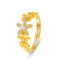 Diamond Oil-spot Glaze Flowers Ring - Norellé