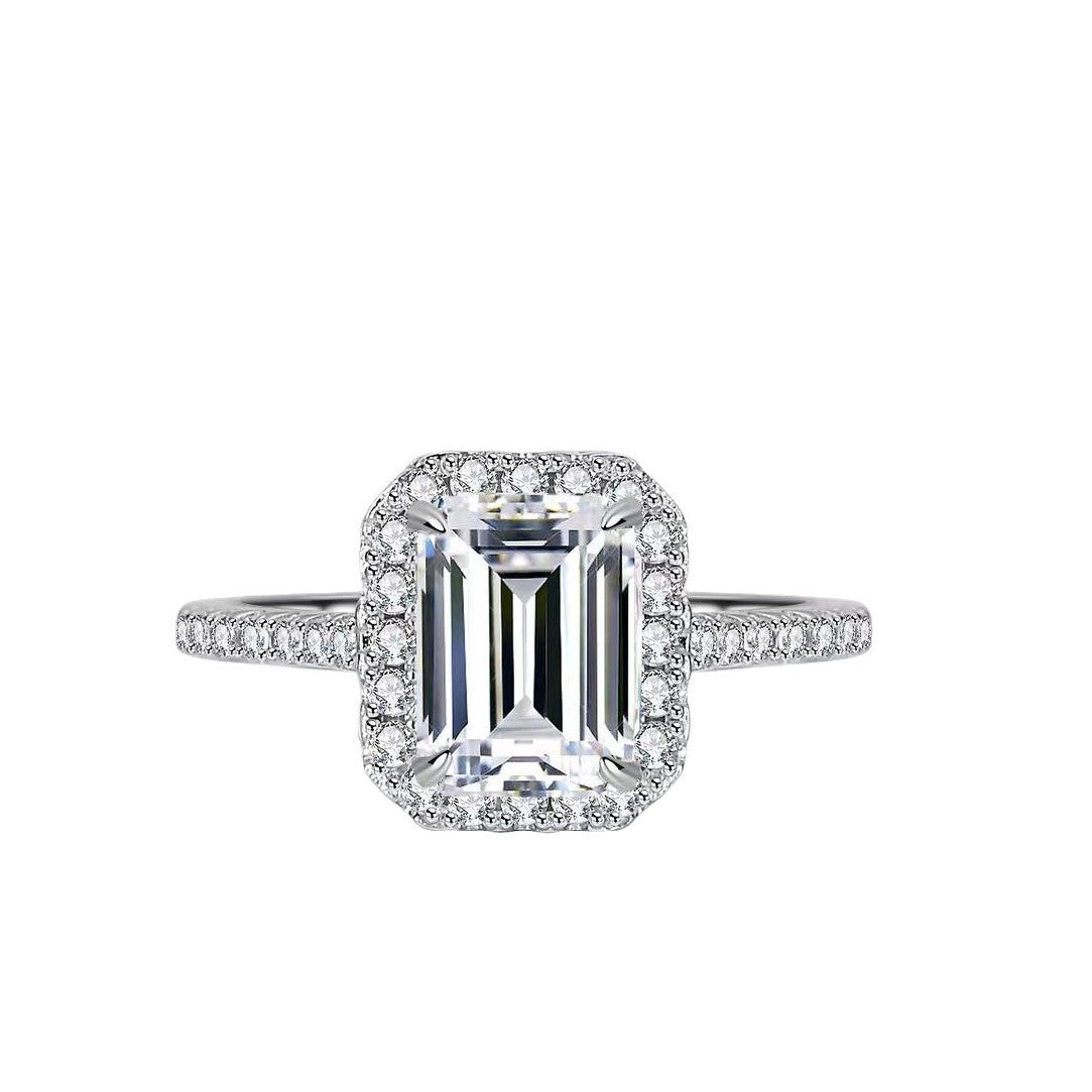 Korean Style Ornament Niche Personality Ladder T Square Zircon Open Ring - Norellé