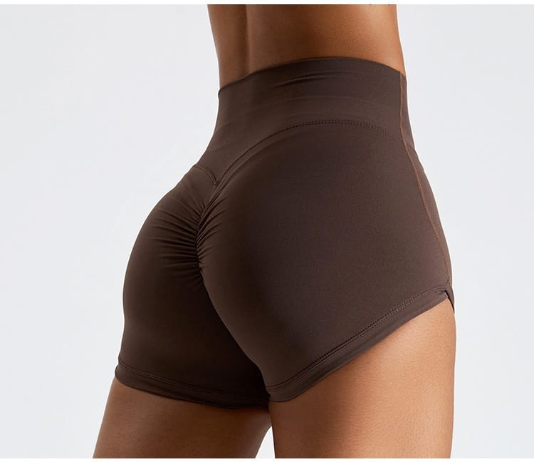 Peach Hip Raise Yoga Shorts For Women High Waist
