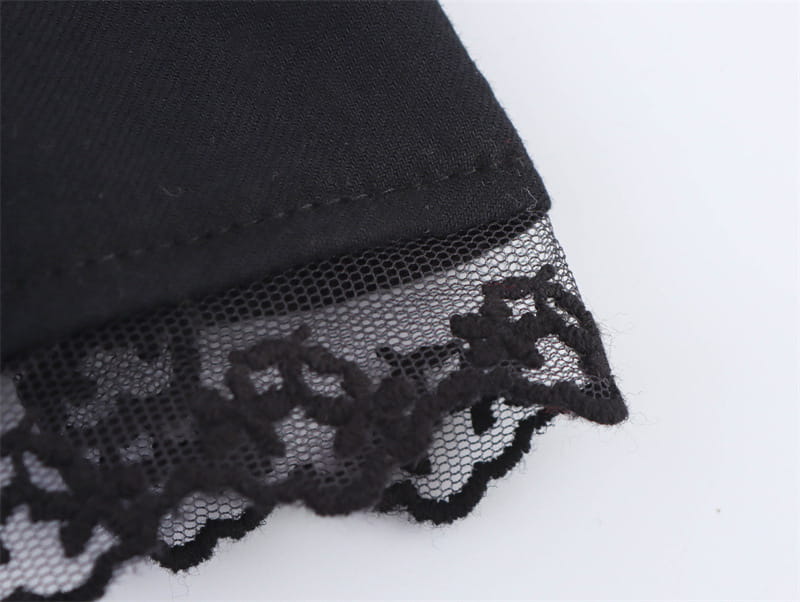 Solid Color Embroidered Lace Top