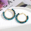 Natural Stone Stainless Steel Winding Earrings - Norellé