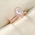 S925 Inlaid Water Drop Pear-shaped Zircon Women's Ring - Norellé